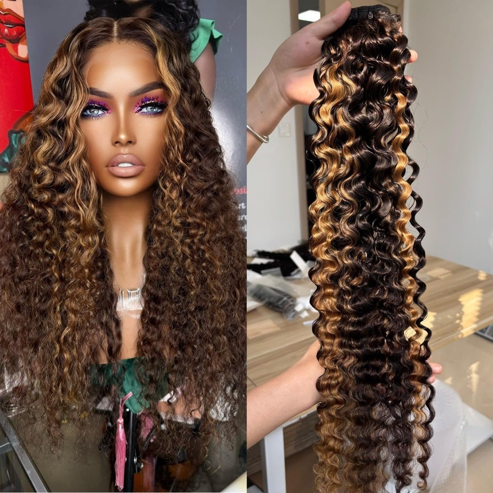 Burmese Curly  (Brown Highlights) 18” Inches - Picture 4 of 4
